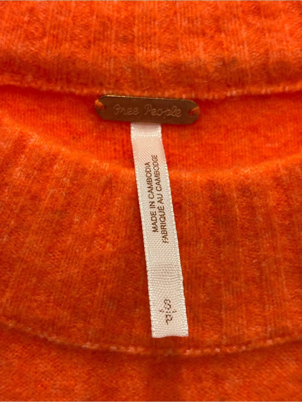 Free People Bright Orange Oversized Crewneck Sweater
